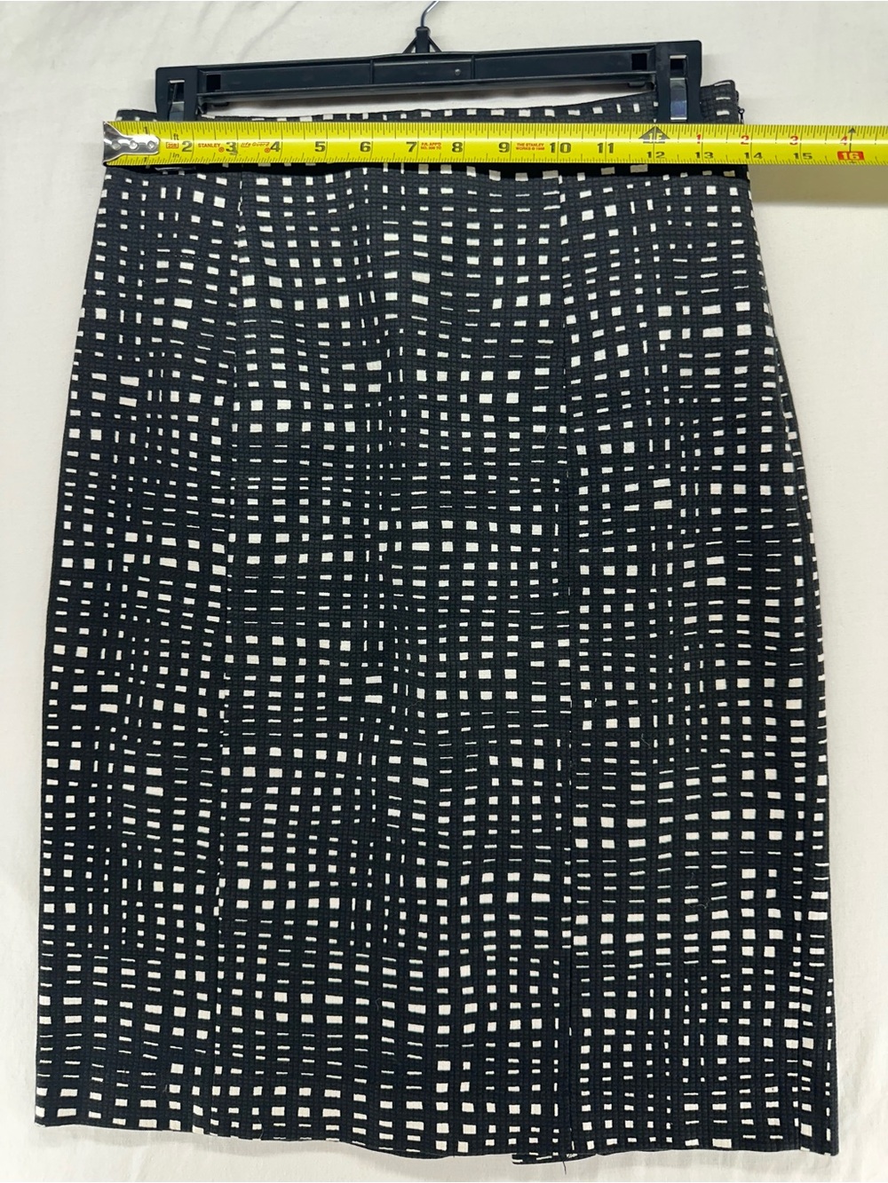 Theory Womens Straight Pencil Black White Hatch Grid Knee Length Skirt Size 4 - Picture 5 of 10